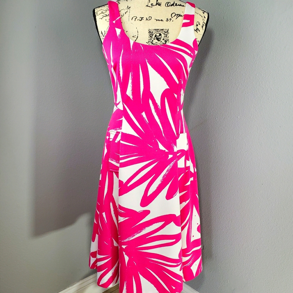 Donna Morgan pink and white dress